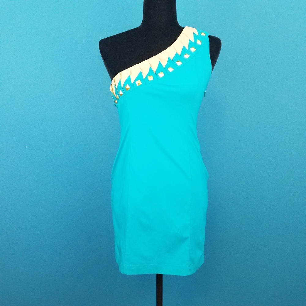 🌴 MINUET Embellished One Shoulder Mini Dress